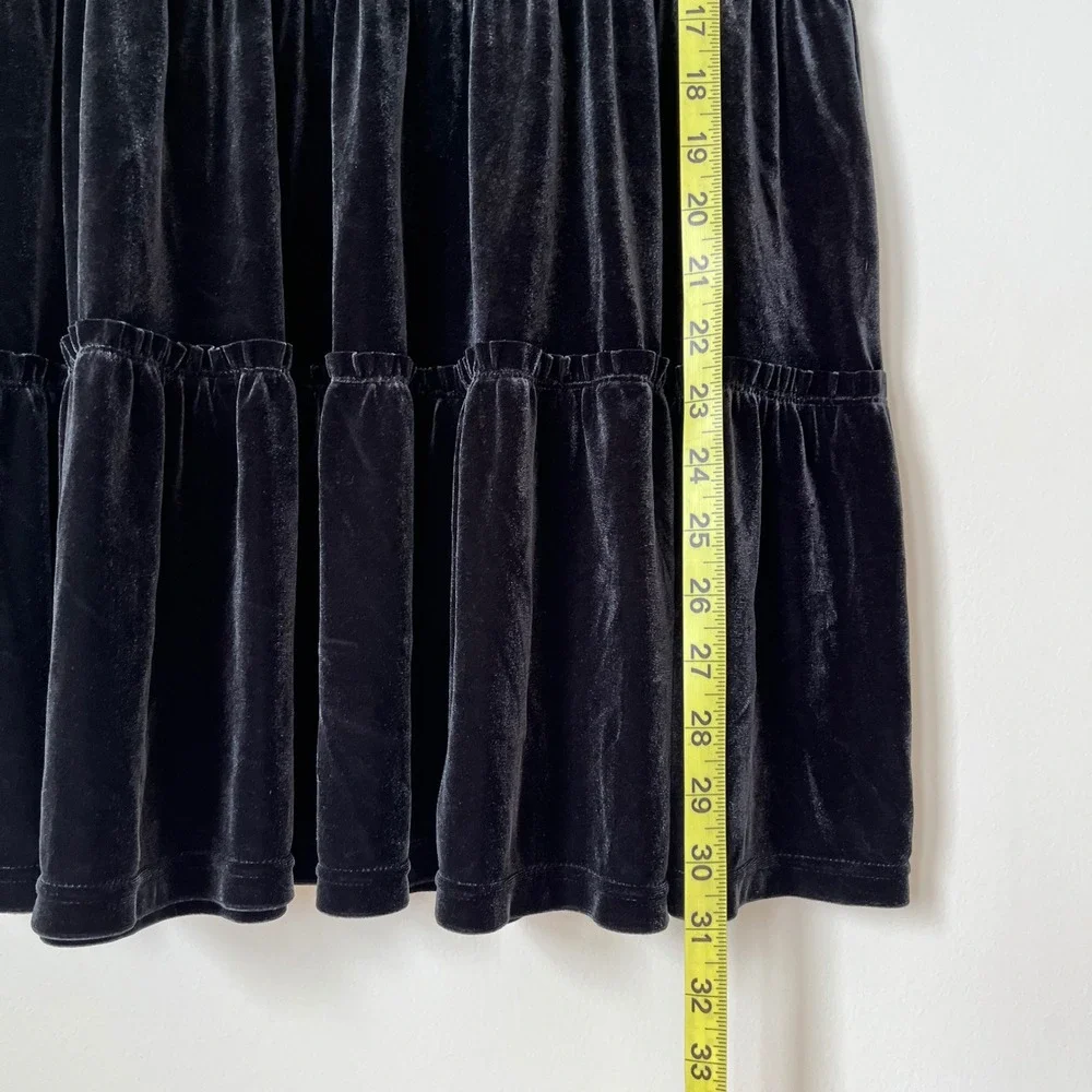 Gap Kids Velvet Tiered Dress Girls XL 12 Black